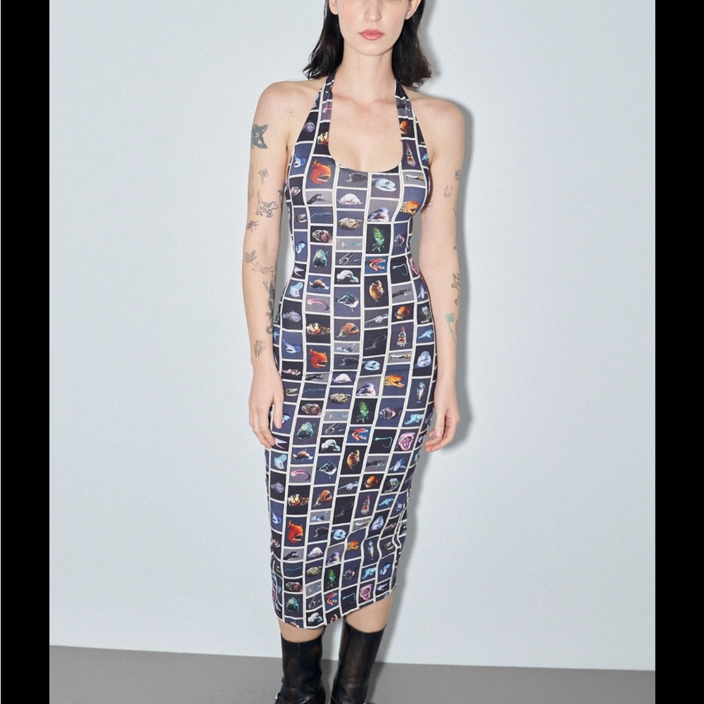 Fashion Brand Company Weird Fishes Bodycon Midi Dress